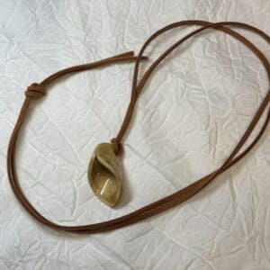 3D Tan Leather Necklace