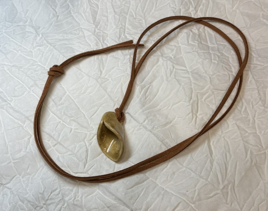 3D Tan Leather Necklace