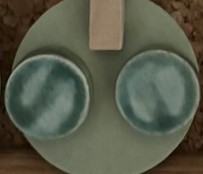 Abstract Green Swirl Circle Earrings