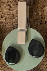 Black Metallic Teardrop Earrings 2