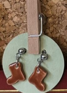 Brown Boot Drop Earrings