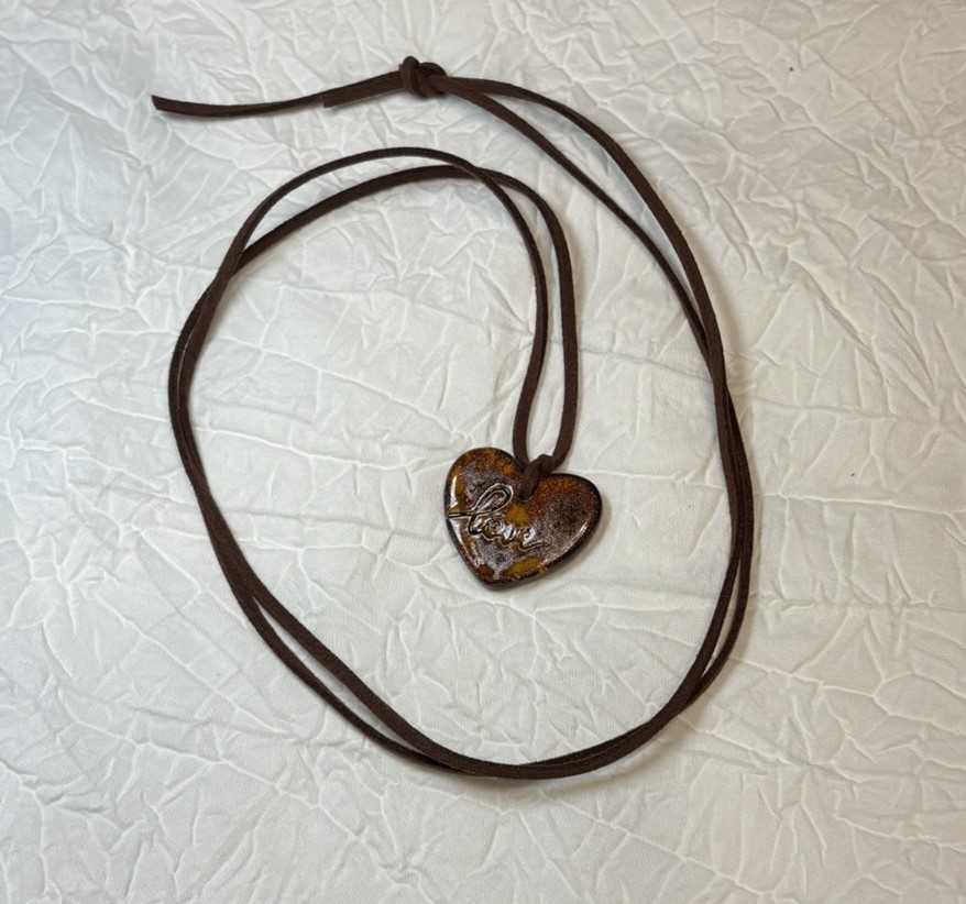 Brown Leather Love Necklace
