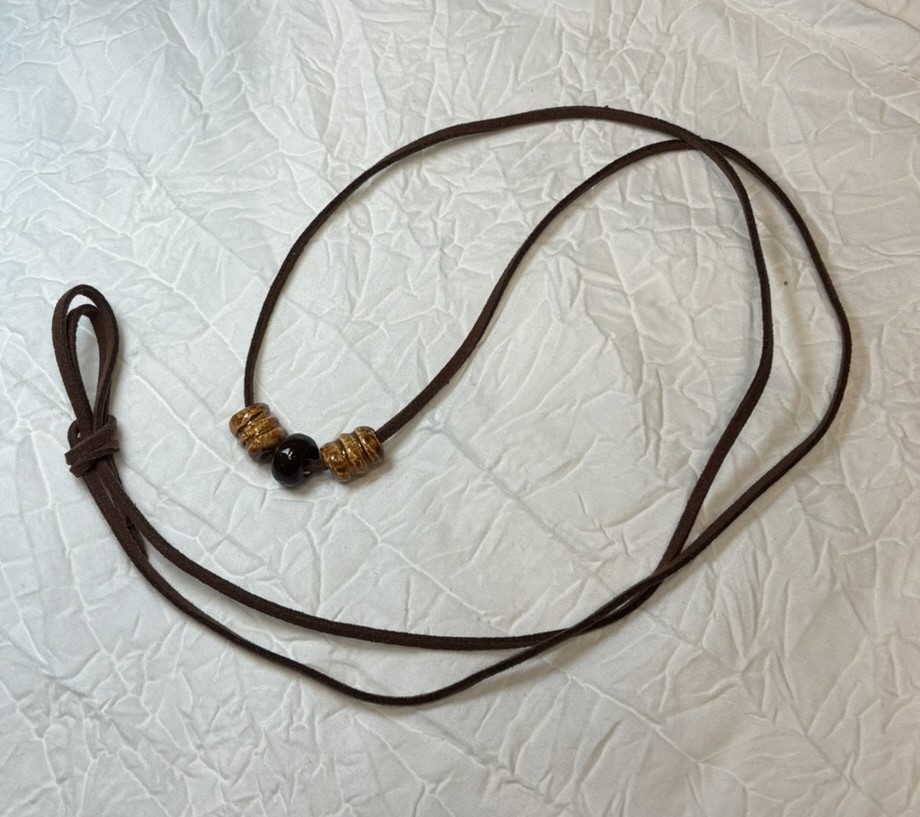 Brown Three Bead Coil Necklace