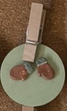 Brown and Green Mitten Earrings