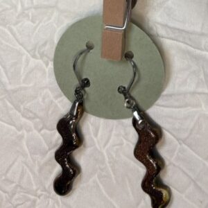 Copper Wavy Drop Earrings