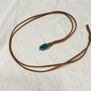 Green Leaf Leather Necklace