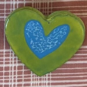 Green and Blue Heart Pin