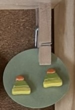 Green and Orange Beanie Earrings