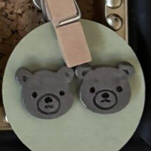 Grey Bear Earrings