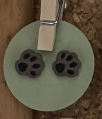 Grey Paw Earrings