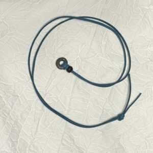 Grey Round Two Bead Leather Necklace