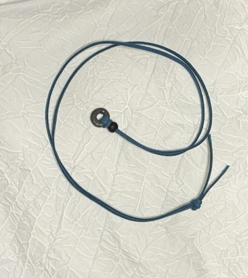 Grey Round Two Bead Leather Necklace