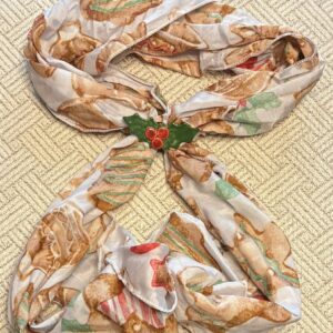 Gingerbread and Holly Long Scarf
