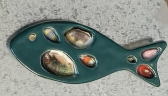 Large Green Fish Stained Glass Magnet