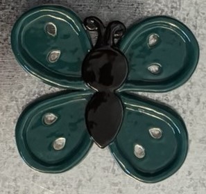 Large Teal and Black Butterfly Magnet