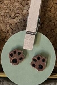 Light Brown Paw Earrings