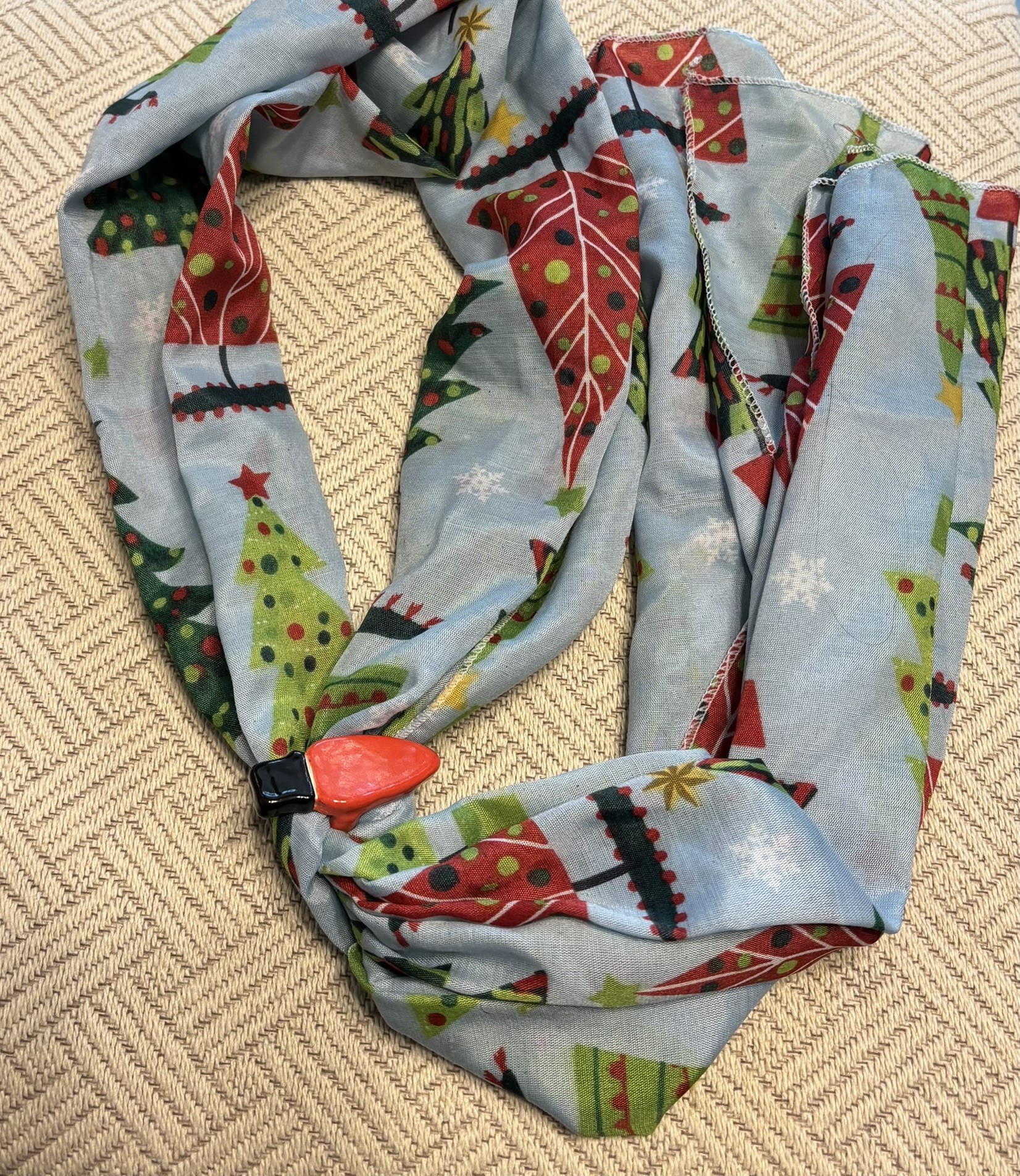 Long Christmas Tree Red Christmas Tree Light Scarf