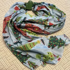 Long Christmas Tree Green Mitten Scarf