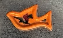 Orange Bird Stained Glass Magnet