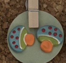 Orange Green Blue Red Dot Mushroom Earrings