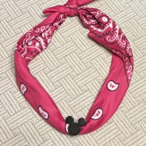 Pink Bandana with Mickey Bead