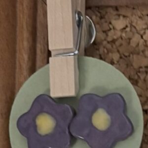 Purple Yellow Flower Earrings