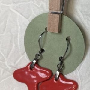 Red Airplane Drop Earrings