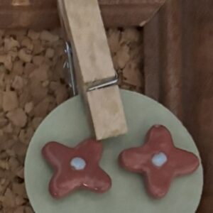 Red Blue Flower Earrings