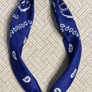 Royal Blue Bandana with Red Bead