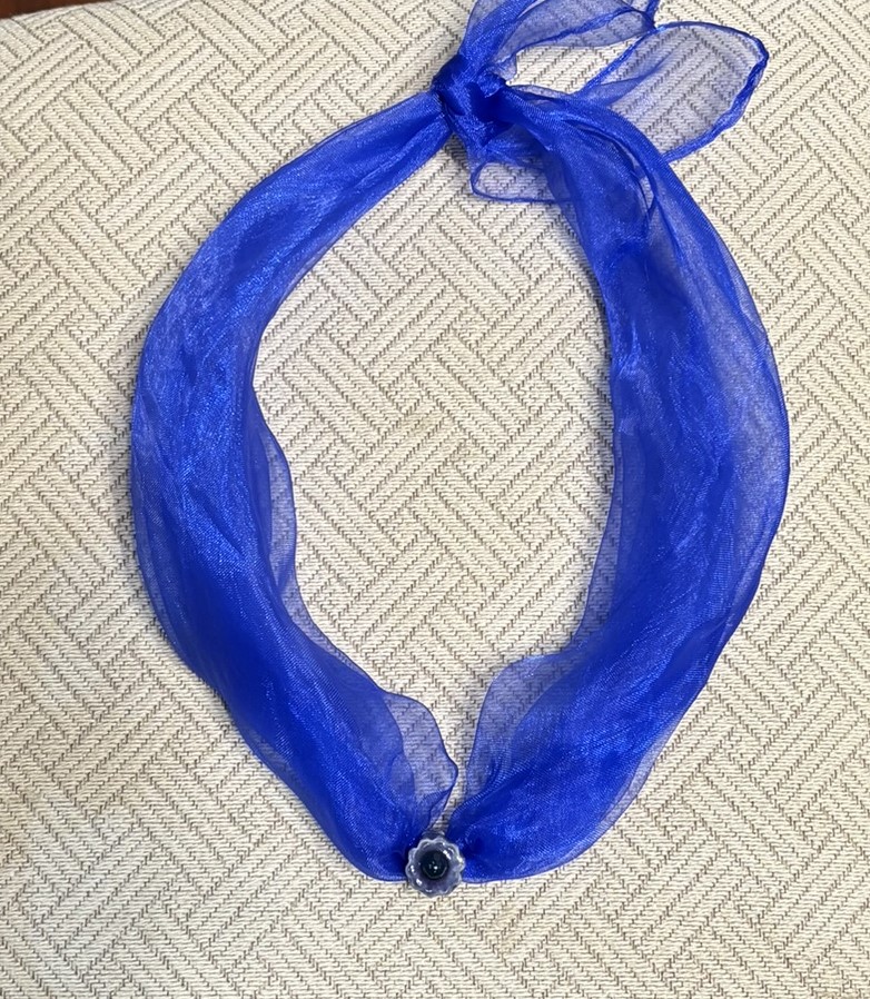 Sheer Blue Flower Neckwear