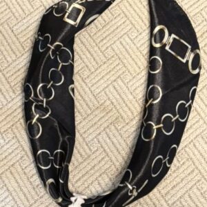 Silky Black Chain Scarf