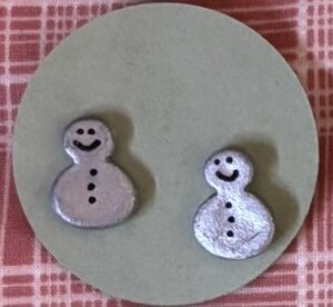 Silver Snowman Earrings