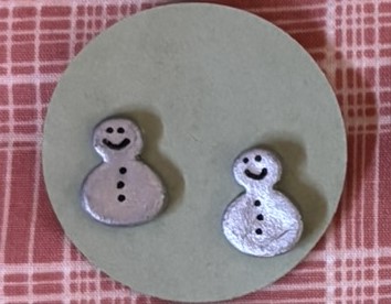 Silver Snowman Earrings