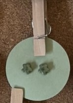 Small Green and Blue Flower Earrings