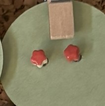 Tiny Coral Colored Flower Earrings