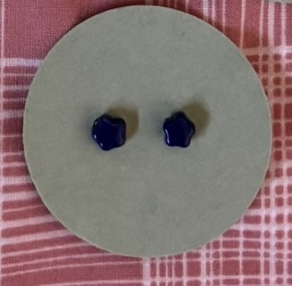 Tiny Dark Blue Earrings