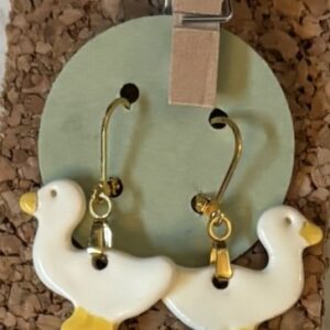 White Goose Drop Earrings