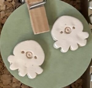 Whitish Pink Octopus Earrings