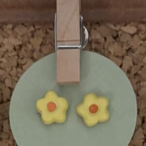 Yellow Orange Flower Earrings