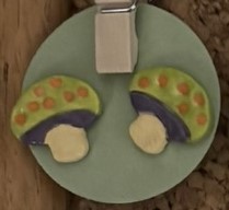 Yellow Orange Green Purple Mushroom Earrings