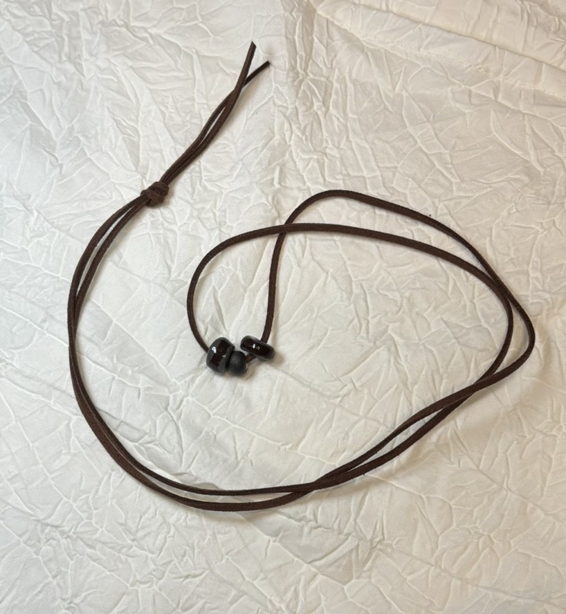 Triple Bead Leather Necklace